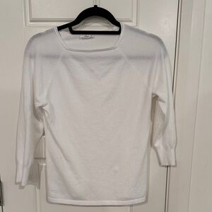 Essentials White Elbow Length Sweater